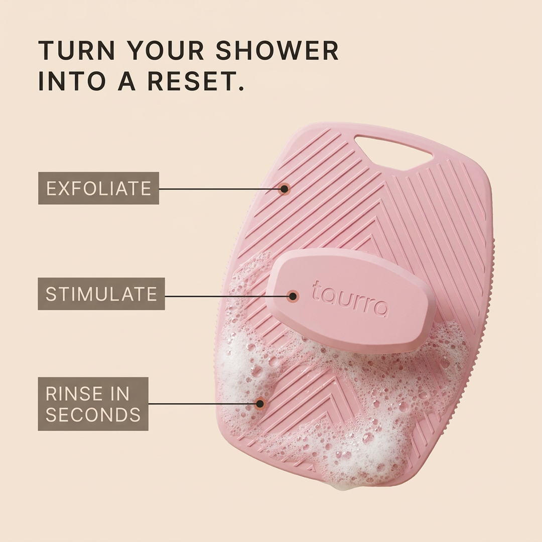 Turn your shower into a reset — exfoliate, stimulate, rinse in seconds