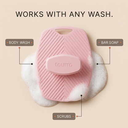 Works with any wash — body wash, bar soap, scrubs